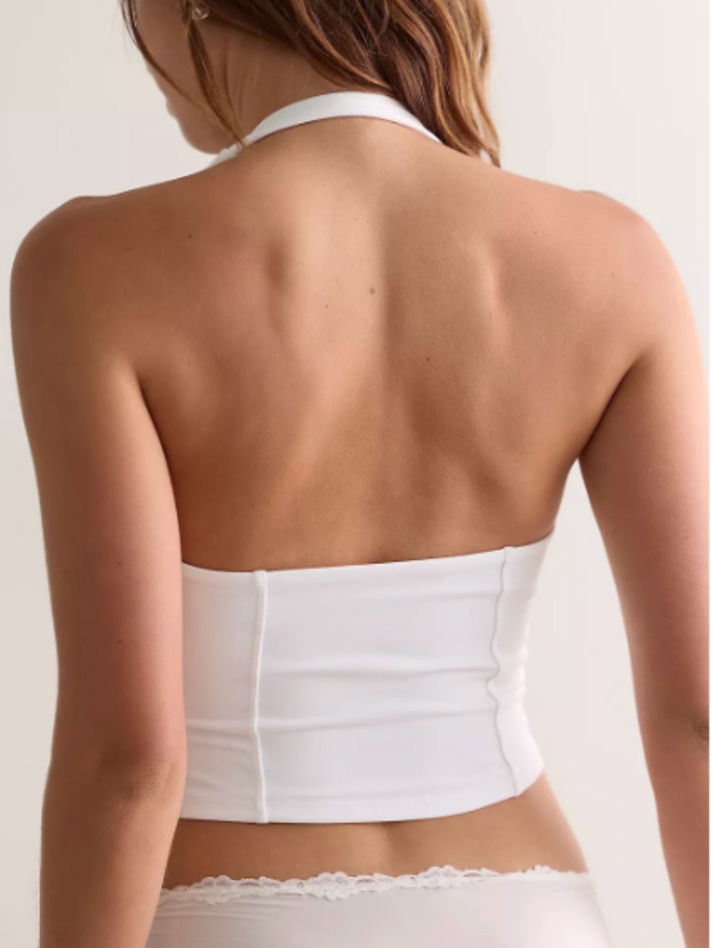 Free People Intimately White Halter Crop Tank Top Size Small & Medium NWT - Picture 4 of 8